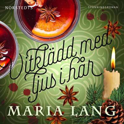 Vitklädd med ljus i hår - Maria Lang.